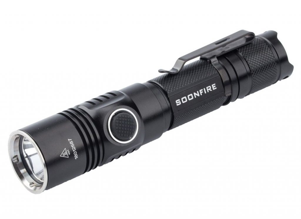 Cree XP-L LED Soonfire DS30 Tactical Flashlight - 1050 Lumens USB Rechargeable Waterproof